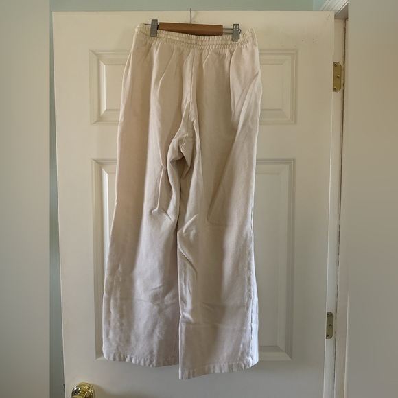Cream Wide-Leg Lounge Pants - Picture 2 of 2